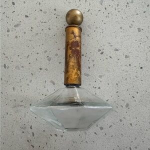 Vintage Perfume Bottle Goldtone Top